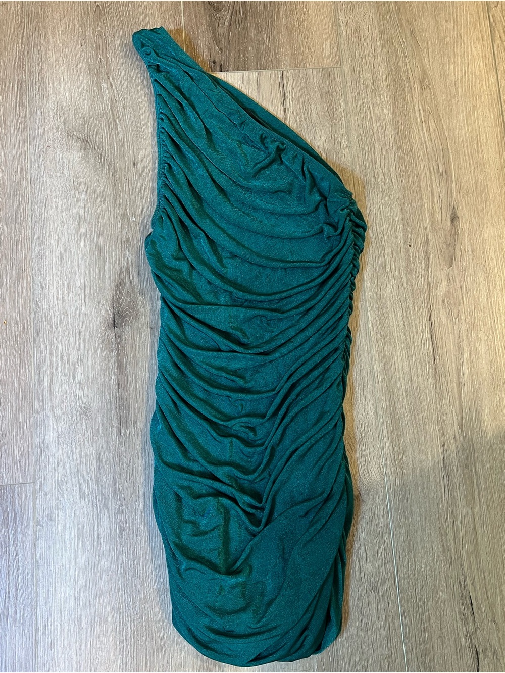 Lioness One-Shoulder Ruched Emerald Green Dress